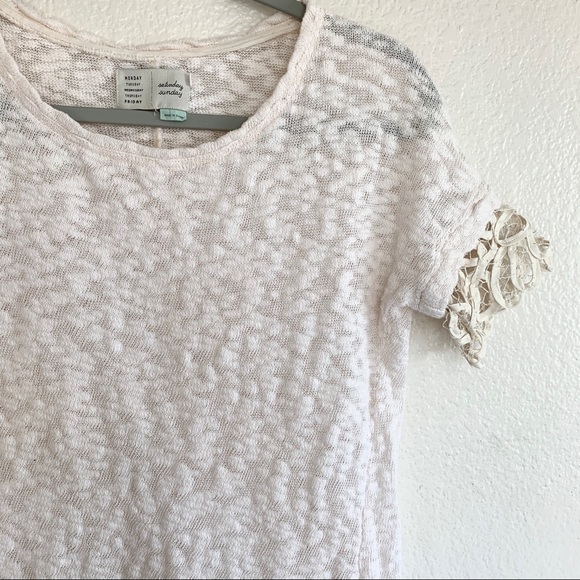 Saturday Sunday Anthro Crochet Slub Knit Top - Picture 3 of 8
